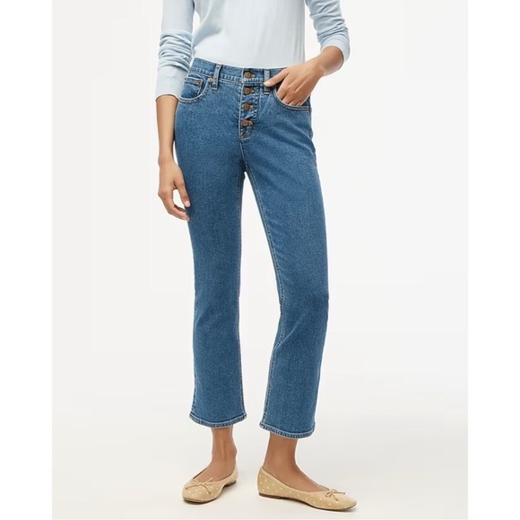 J.Crew Flare crop mid-rise jean in all-day stretch button fly preppy acadamia - Picture 12 of 12